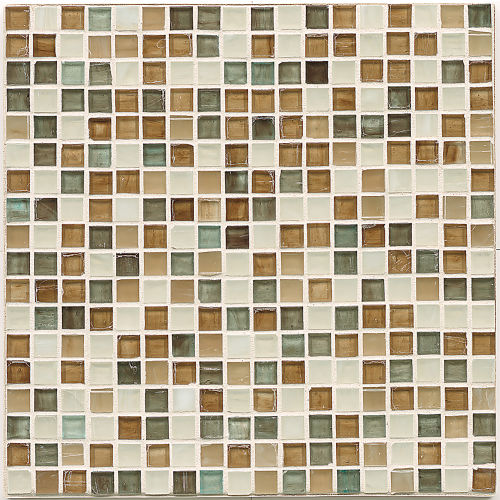Fusion 5/8" x 5/8" Glass Mosaic Blend in Organic Earl Grey