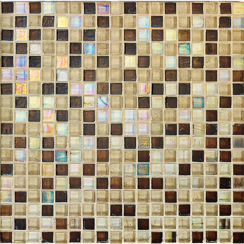 Fusion 5/8" x 5/8" Glass Mosaic Blend in Tiramisu Treviso