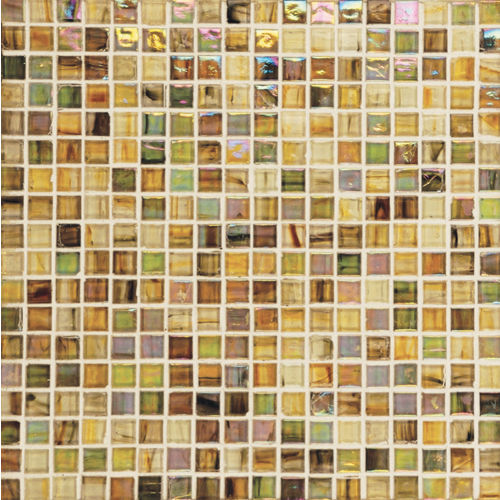 Haute Glass 5/8" x 5/8" Blended Mosaic in Golden Slumber  Iridescent/ Non-iridescent