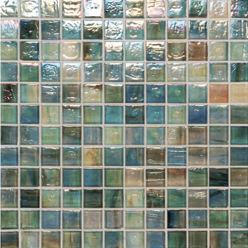 Haute Glass 1" x 1" Mosaic in Proud As A Peacock Iridescent
