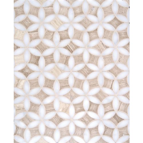 London Calling Flowers For Mum Honed Marble Waterjet in Cloudy & Mist