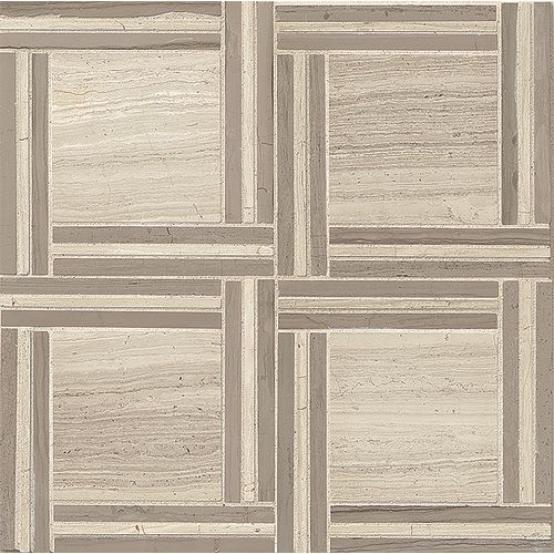 London Calling Turn On The Telly Honed Marble Mosaic in Mist