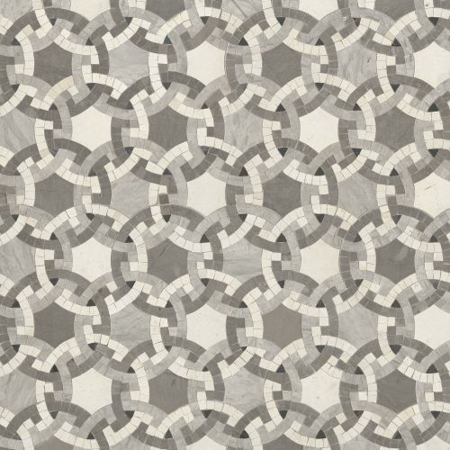 Mon Ami Paris Honed Limestone Mosaic in Jardin My French