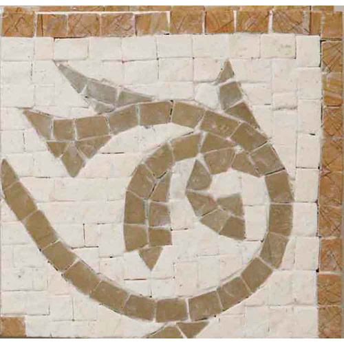 Nico Mozaics 4" x 4" Athena Honed Limestone Corner in Clear Green