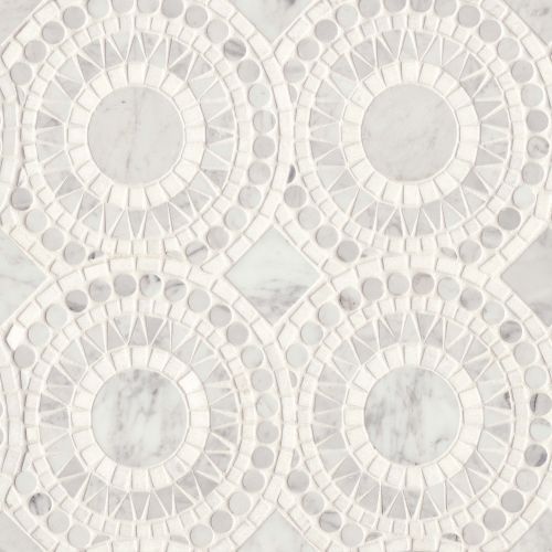 White Carrara 0.5 Honed Versailles Pattern