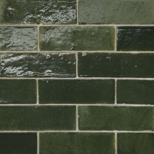 Zagora 2 x 2 Glossy Zellige Mosaic Tile in Vert Gris