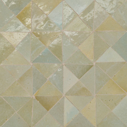 Zagora 2 x 2 Glossy Zellige Mosaic Tile in Vert Mousse