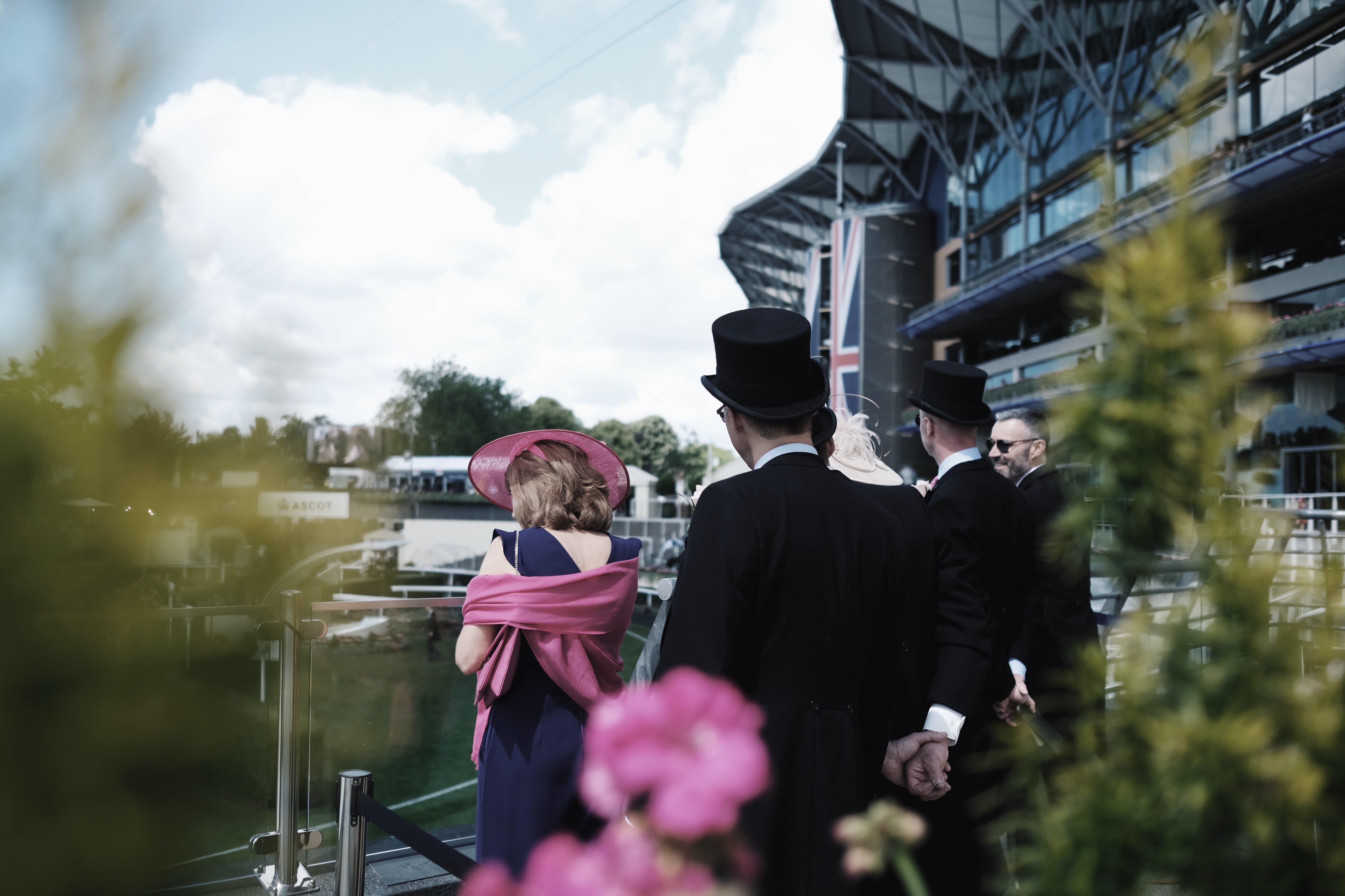 Guests look out on to the Royal Ascot track