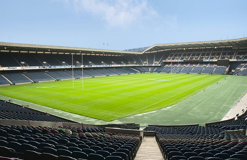 BT Murrayfield seating and rugby pitch