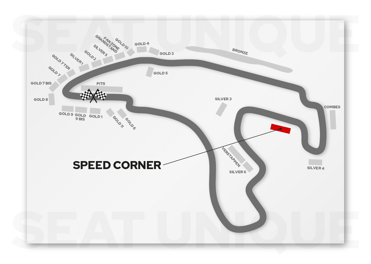 Seating map for Speed Corner Grandstand