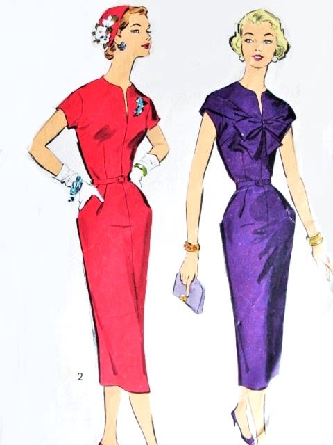 1950s slim dress pattern 