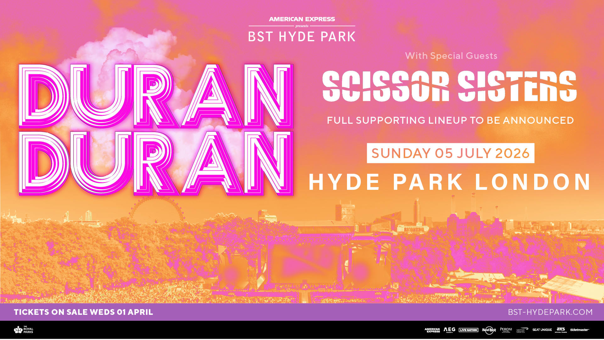 Duran Duran At BST Hyde Park 2026: Date, Support, On Sale Time And VIP Tickets