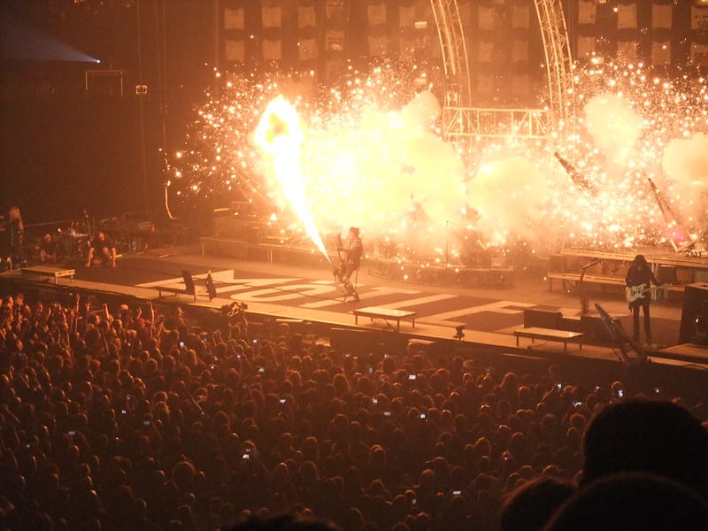 Def Leppard and Motley Crue performing live on stage