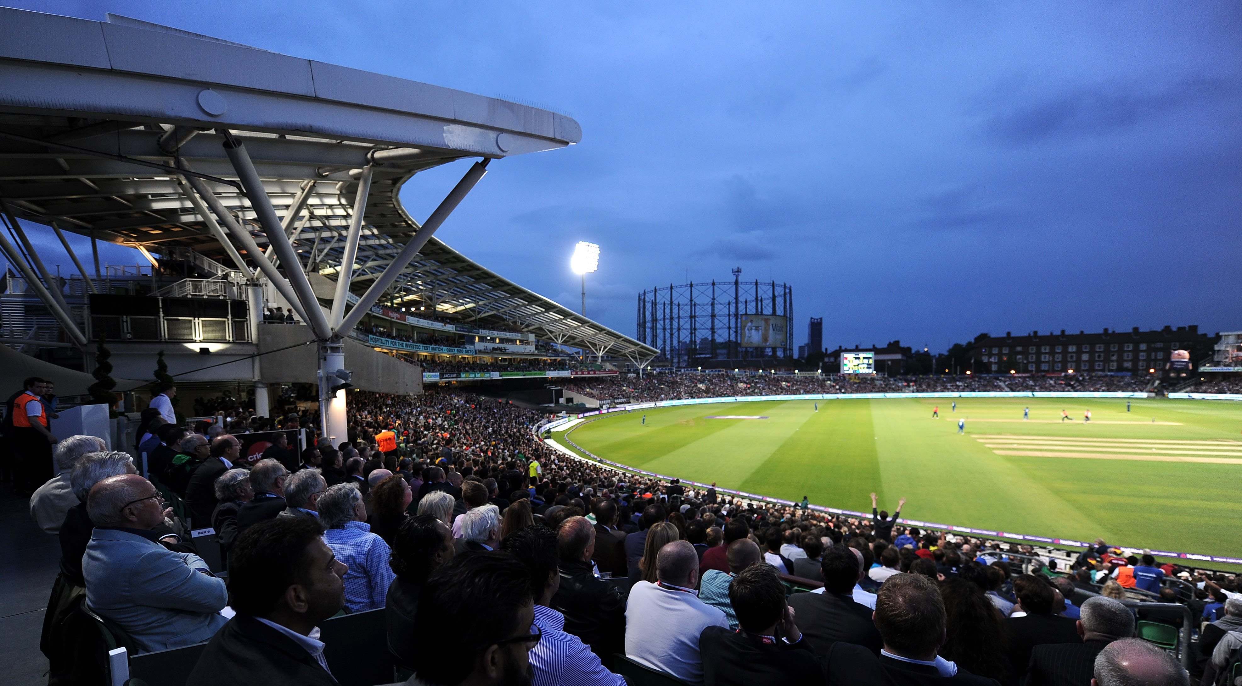 Seating and field at the Kia Oval 