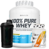 100% Pure Whey Protein + GRATIS Omega 3 und Shaker