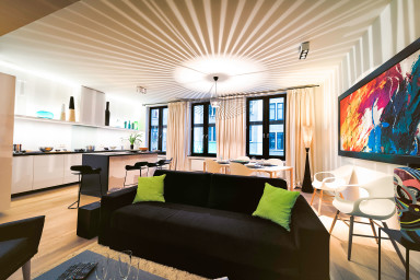 Living Area with Fully-Equipped Kitchen