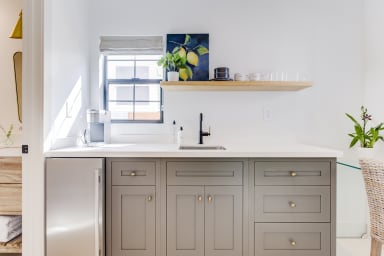 kitchenette with Nespresso, microwave and mini fridge