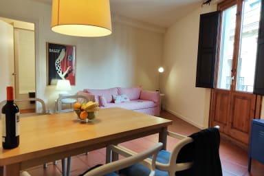 Spacious 2 BR apt, free wifi and equipped for long stays -Rambla L 