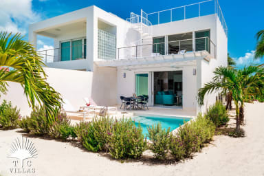 Villa Sandpiper's private pool as seen from Grace Bay Beach.