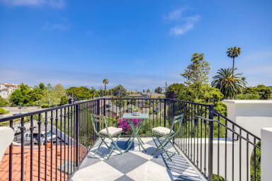 Communal rooftop terrace with breathtaking mountain views