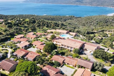Sky view of the residence in the bush by the sea