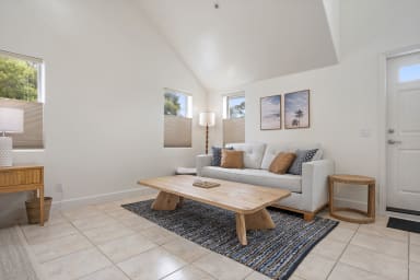 Stylish sofa with center table for a refined lounge area