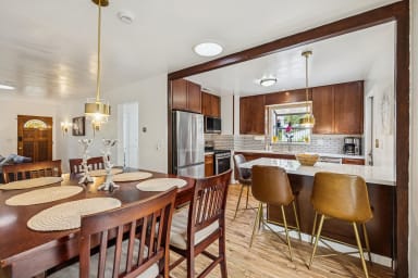 Newly renovated open kitchen and dining area.