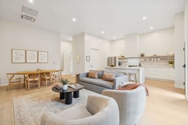 Modern living space with open layout and chic décor.