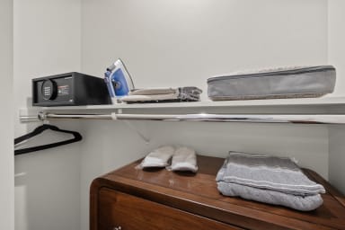 Stay worry-free with essentials and a secure safety deposit box.