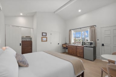 Modern studio with essentials provided for a worry-free stay.