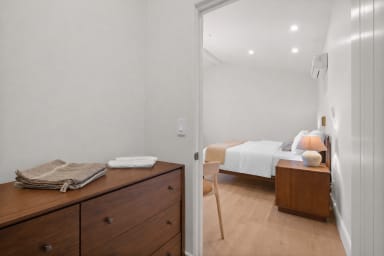 Modern studio with essentials provided for a worry-free stay.