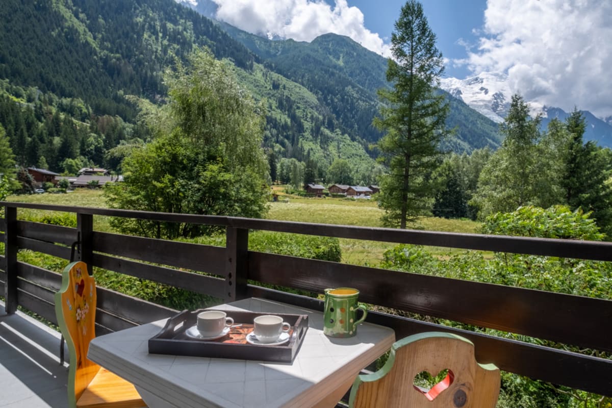 Appartement avec vue sur la chaîne du Mont Blanc.