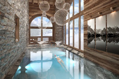 Chalet with swimming pool