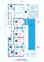 Plan au sol de Villa en location saisonnière à Marie-Galante en Guadeloupe  