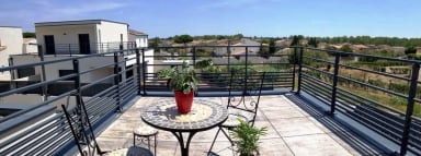 La terrasse de la chambre double de l'étage