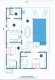 Plan au sol de Villa en location saisonnière à Saint-Francois en Guadeloupe