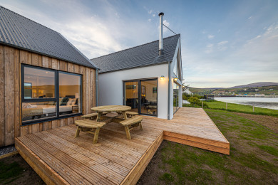 Outside wooden open deck