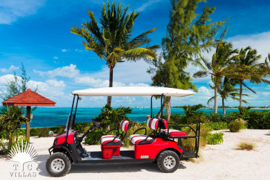 Golf cart included to visit the nearby restaurants.