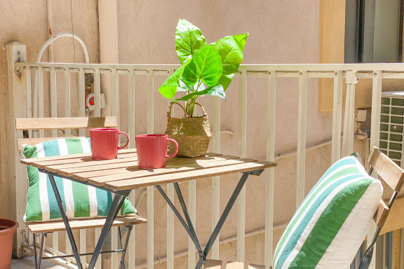 With a terrace