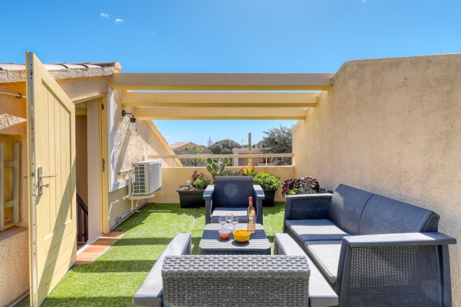 Terrasse 18m2 niveau supérieur - vue mer 