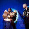 Jasette Amos (Genie) and Shane Lynch (Abanazar)