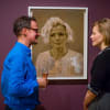 Jonathan Yeo and Maxine Peake with the portrait of Peake