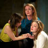 Emily Taaffe as Masha, Olivia Hallinan as Olga and Holliday Grainger as Irina