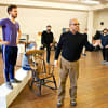 Gary Wilmot in rehearsal for Oklahoma!