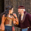Phoebe Pryce (Jessica) and Jonathan Pryce (Shylock) in The Merchant of Venice at the Globe
