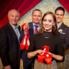 Hippodrome artistic director and chief executive Fiona Allan (right) with John Crabtree, David Pardoe, Ashley Shaw and Sam Archer at the Red Shoes gala night