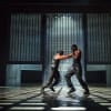 James Corrigan as Tullus Aufidius and Sope Dirisu as Coriolanus