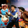 Paul Hartley (Billy Bob), Paul Dunn (Dame Connie Crusoe), Jamie Brown (Robinson Crusoe) and Lauren Waine (Polly Perkins)