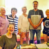 Angela Russel (DRAC volunteer), Maison Foo’s Kathryn Lowe (front), Nasrin Samavi (DRAC steering group), Maison Foo’s Bethany Sheldon, Ahmed Alabdali (steering group), Teele Uustani (performer / deviser) and Raquel Pereira (performer / deviser)