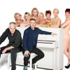 Tim Firth and Gary Barlow with the Calendar Girls